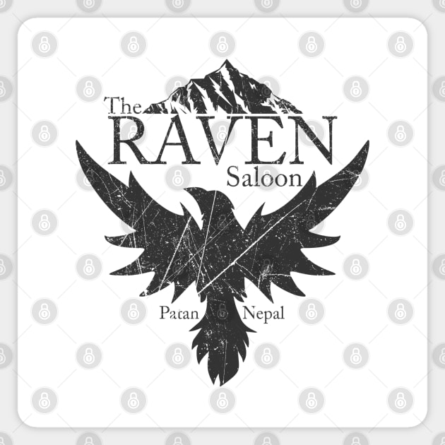 The Raven Saloon - black distressed Sticker by spicytees